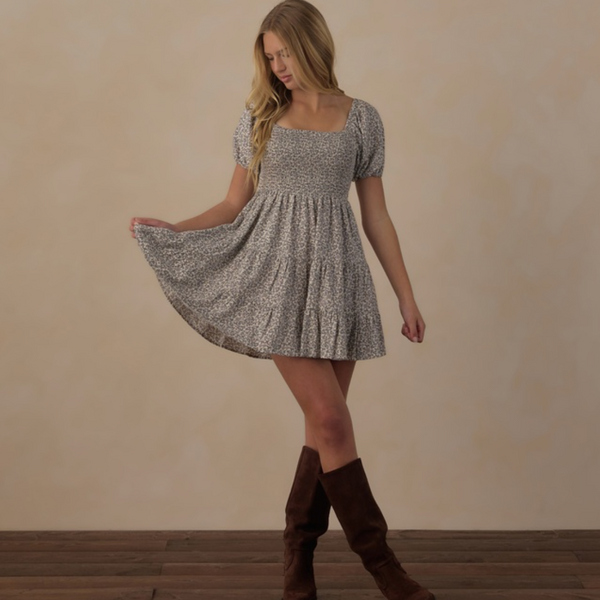 Teen Emily Dress, Slate Floral