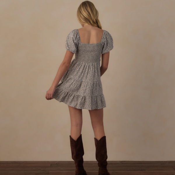 Teen Emily Dress, Slate Floral