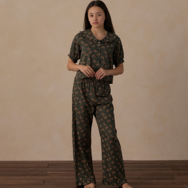 Teen Ruffle Pajamas, Evergreen Bouquet