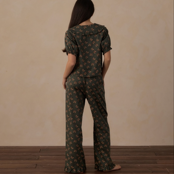 Teen Ruffle Pajamas, Evergreen Bouquet