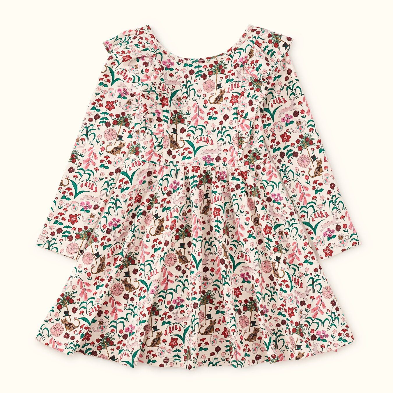 Ruffle Shoulder Ballet Dress, Tea Party Floral