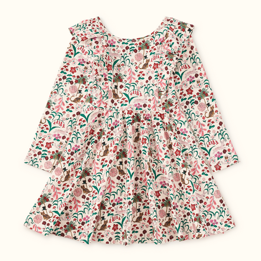 Ruffle Shoulder Ballet Dress, Tea Party Floral