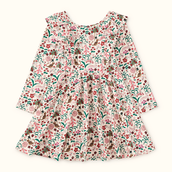 Ruffle Shoulder Ballet Dress, Tea Party Floral