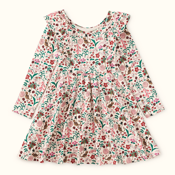 Ruffle Shoulder Ballet Dress, Tea Party Floral