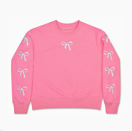 Embroidered Bows Sweatshirt