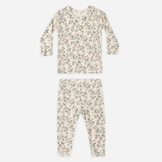 Bamboo Pajama Set, Holiday Floral - Magpies Paducah