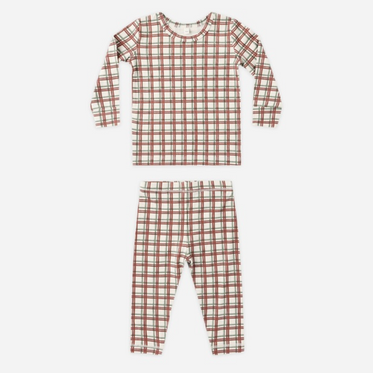 Bamboo Pajama Set, Redwood Check - Magpies Paducah