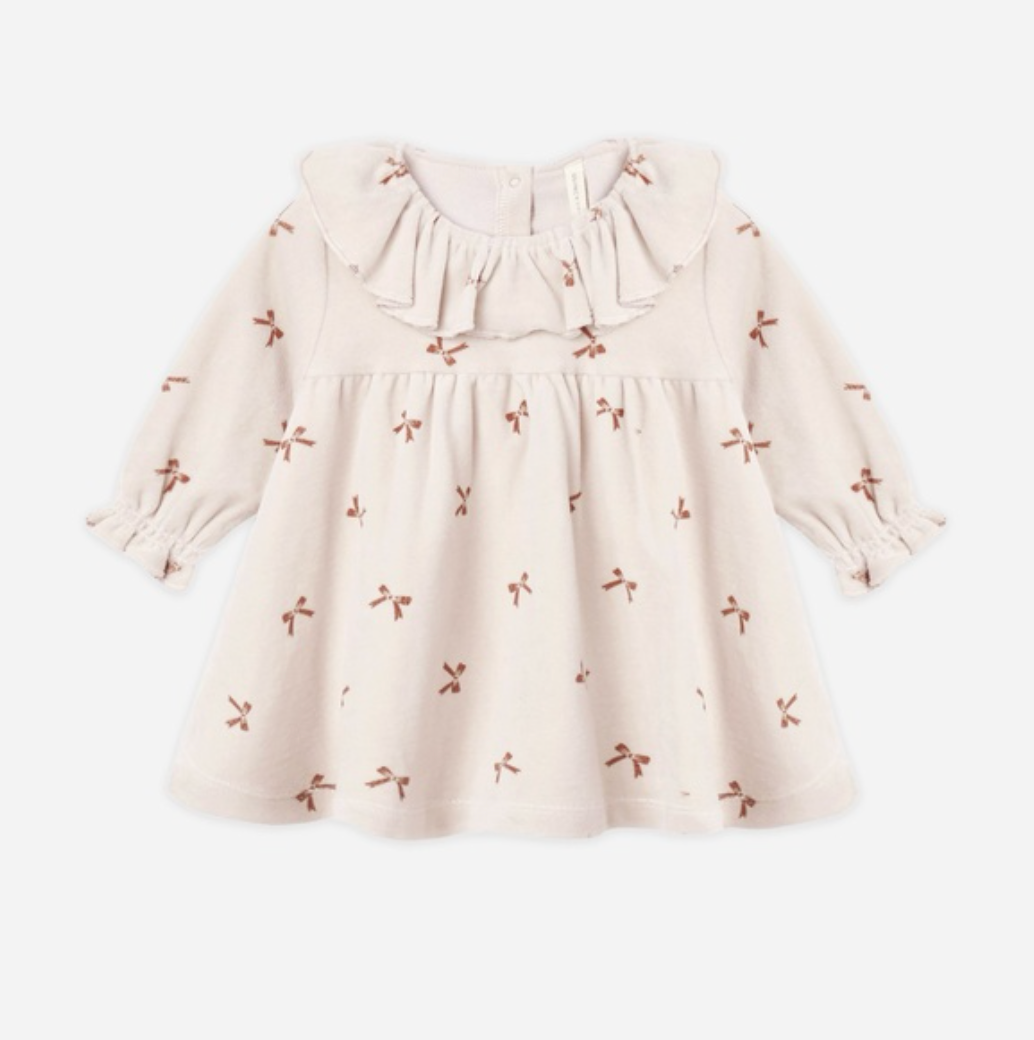 Velour Baby Dress, Red Bows - Magpies Paducah