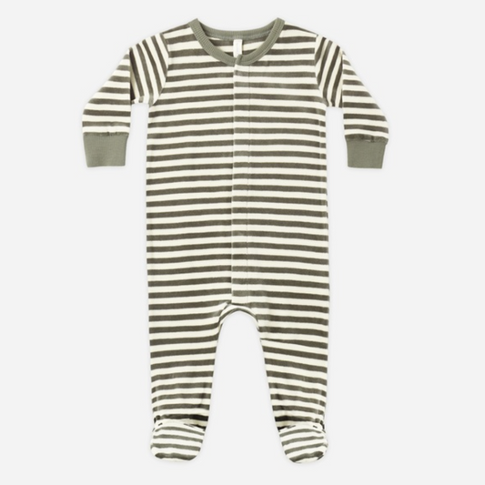 Hidden Snap Footie, Spruce Stripe - Magpies Paducah