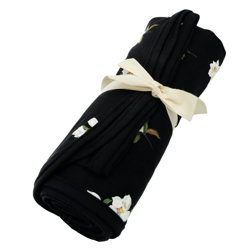 Swaddle Blanket, Midnight Magnolia - Magpies Paducah