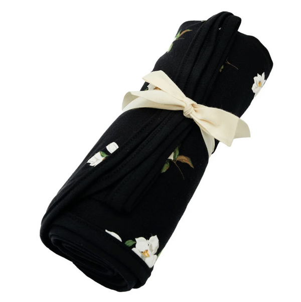 Swaddle Blanket, Midnight Magnolia - Magpies Paducah