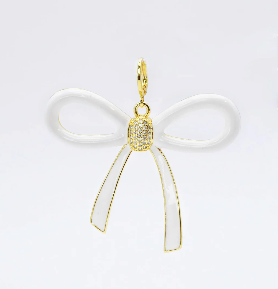 Oversize White Bow Charm