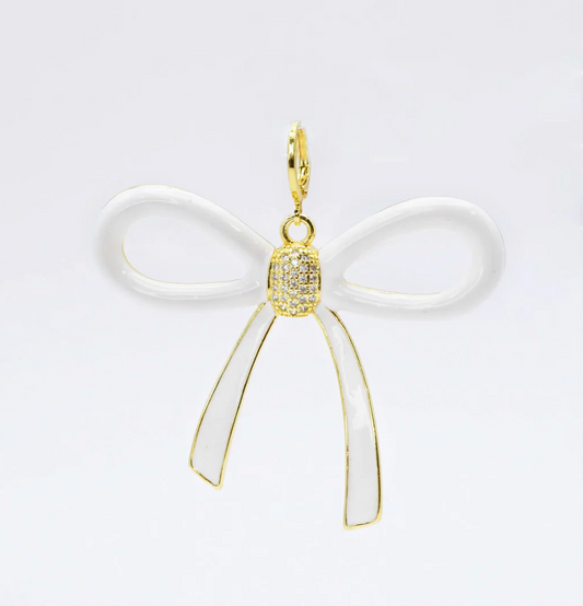 Oversize White Bow Charm