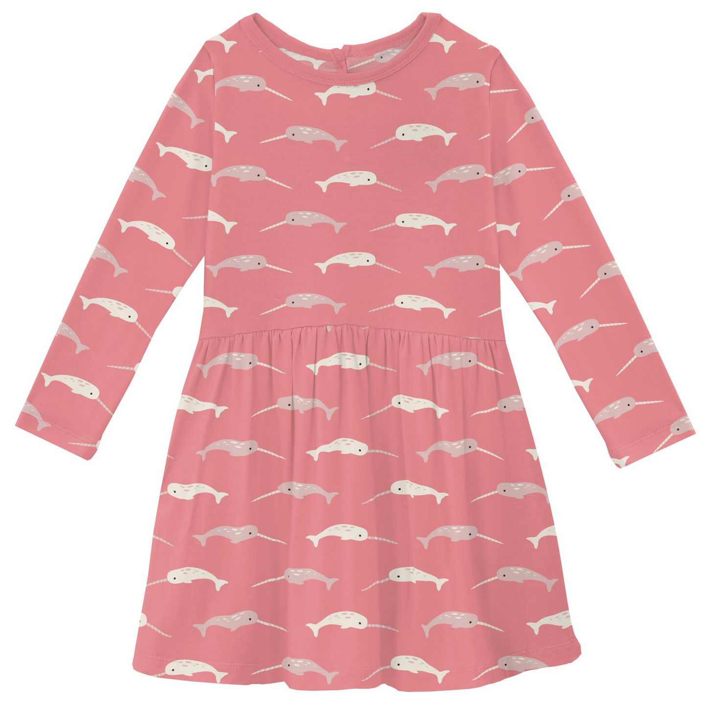 LS Twirl Dress, Dtrawberry Narwhal - Magpies Paducah