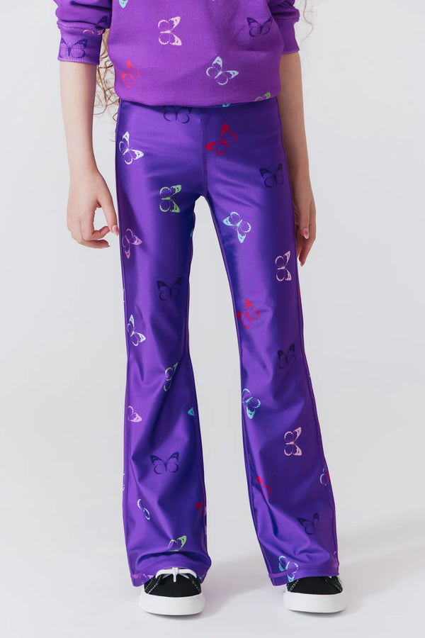 HiShine Flare Legging, Lavender Butterflies