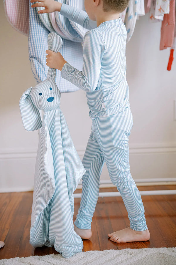 Dog Lovey, Blue Mini Stripe
