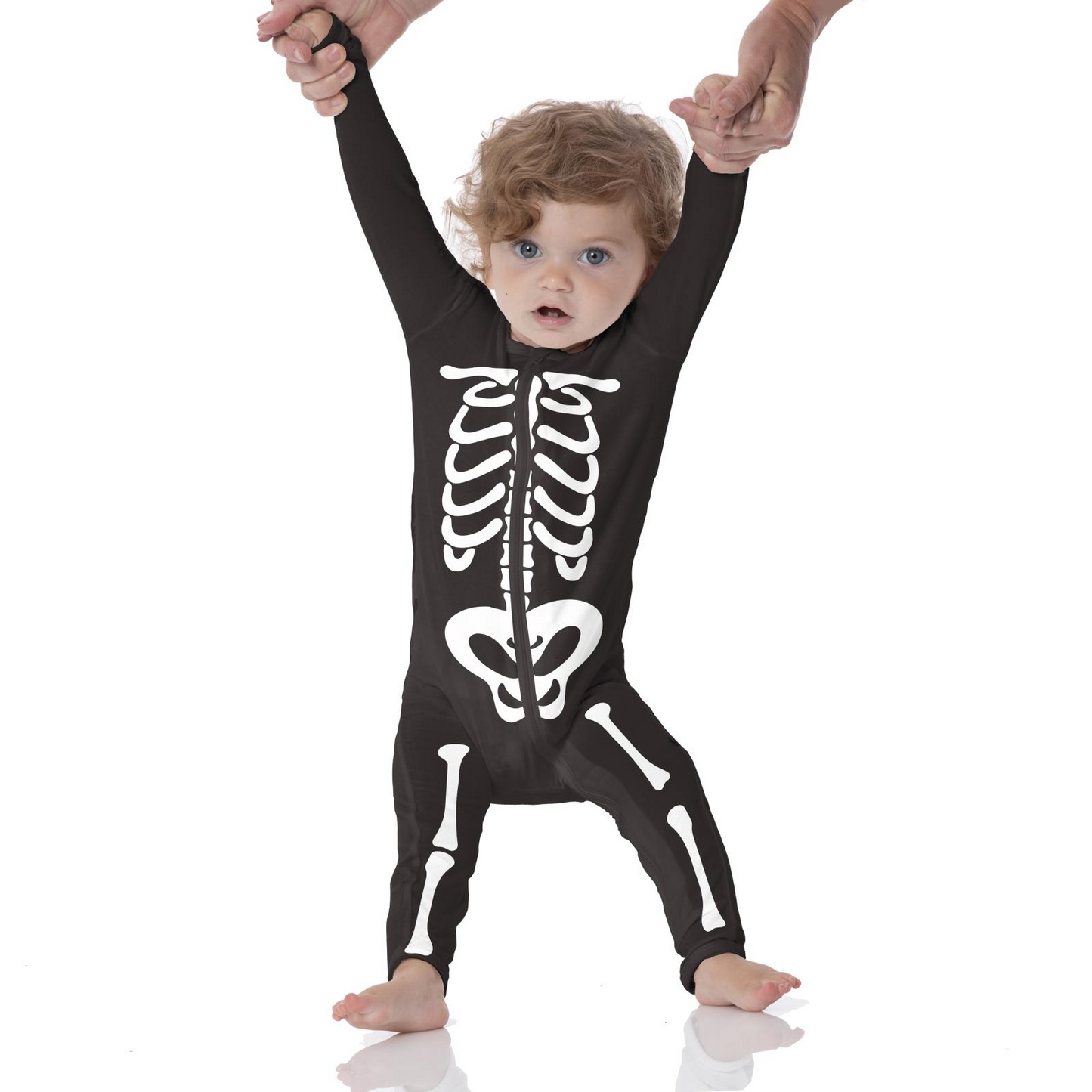 Zippered Coverall, Midnight Skeleton