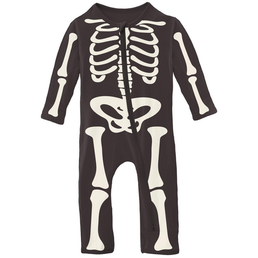 Zippered Coverall, Midnight Skeleton