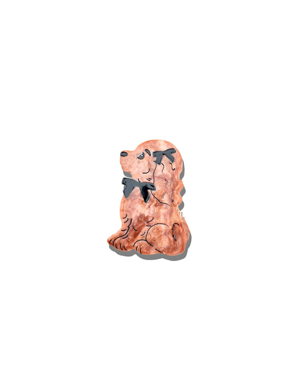 Hand-Painted Coquette Puppy Claw Clip | Eco-Friendly