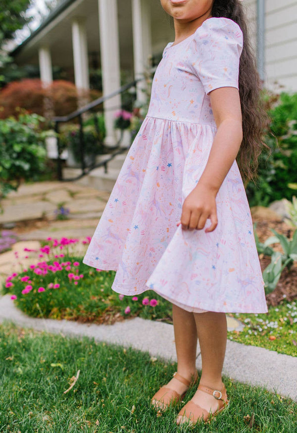 Puff Dress in Dreamy Unicorn - Magpies Paducah