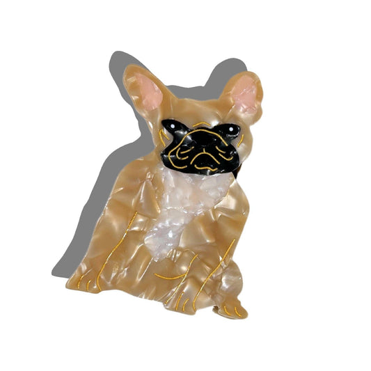 Hand-painted Frenchie Dog Claw Hair Clip