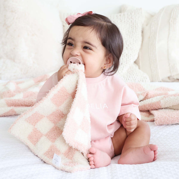 CuddleLane™ Luxe Lovey | Rose Check