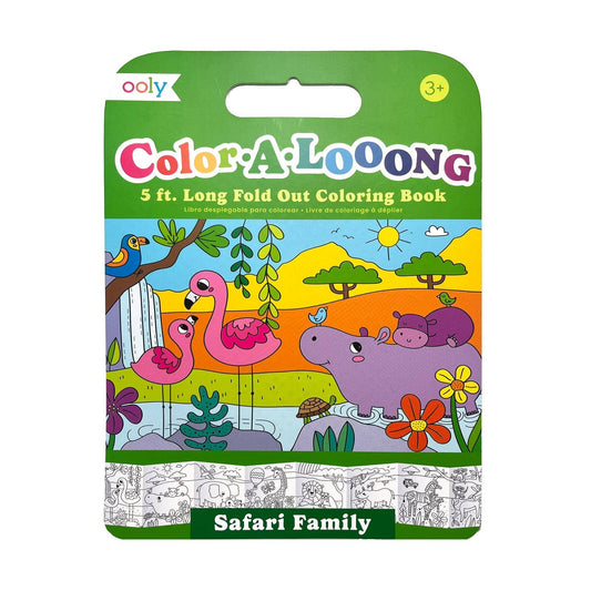 Color-A-Looong: Fold Out Coloring Book, Safari Family - Magpies Paducah