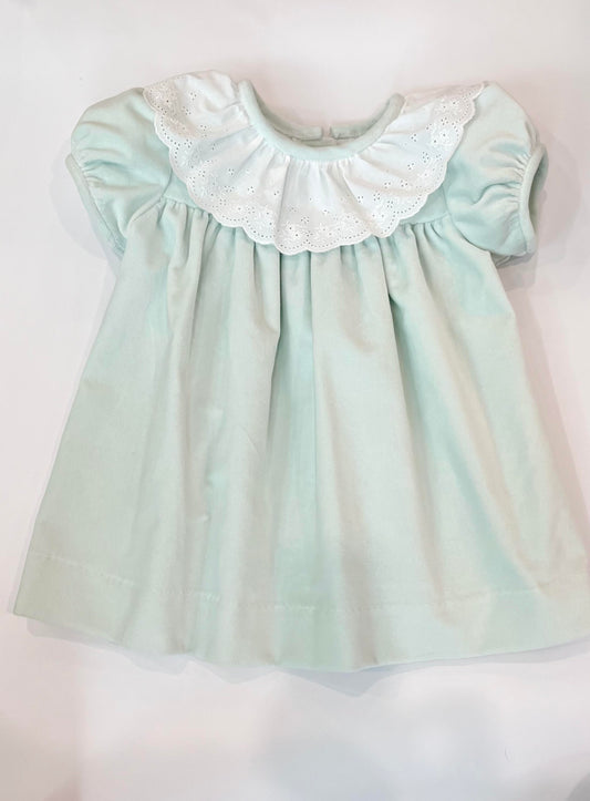 Christy Dress, Mint Velveteen - Magpies Paducah