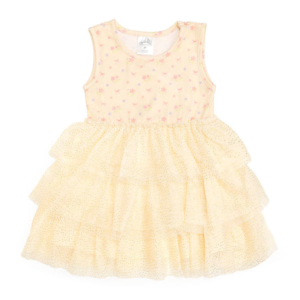 Lemon Floral Tank Tutu Dress - Girls Clothes - Spring - Magpies Paducah