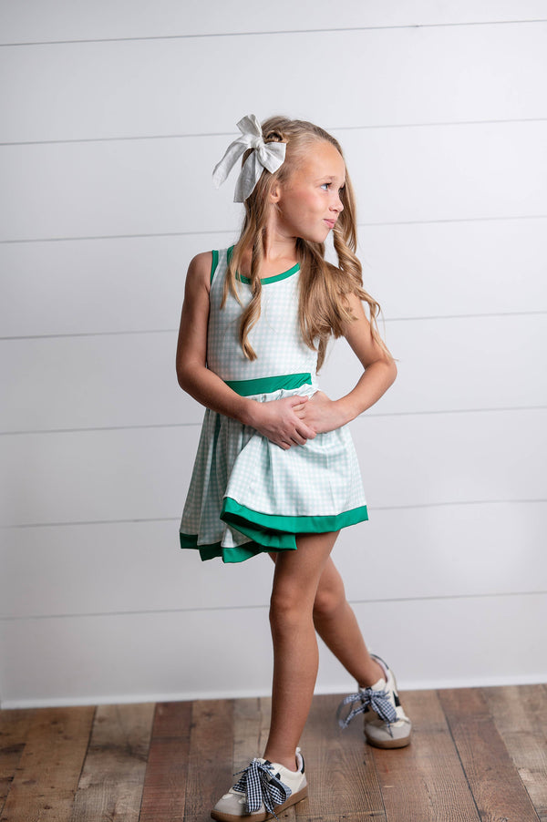 Active Sport Dress, Green Check - Magpies Paducah