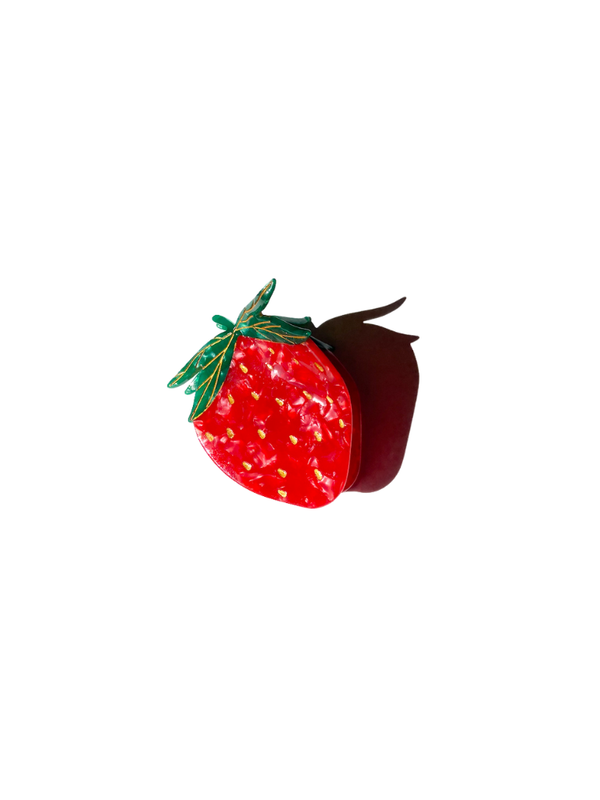 Hand-painted Strawberry Fruit Claw Hair Clip | Eco-Friendly