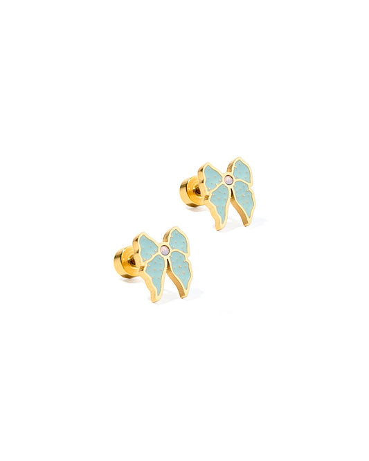 Screwback Stud Earrings - Finley Bow - Magpies Paducah