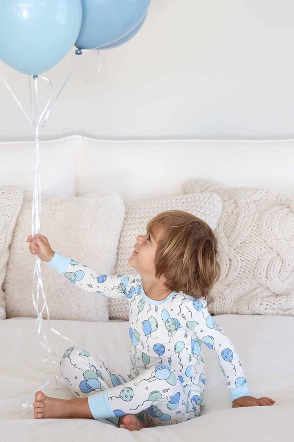 Party Time Two Piece Pajama Set, Blue