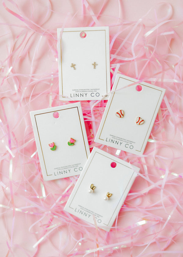 Screwback Stud Earrings - Tulip Pink - Magpies Paducah