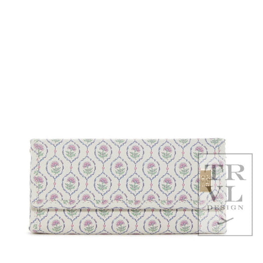 Luxe Jewelry Wallet, Antibes / Navy Pinstripe