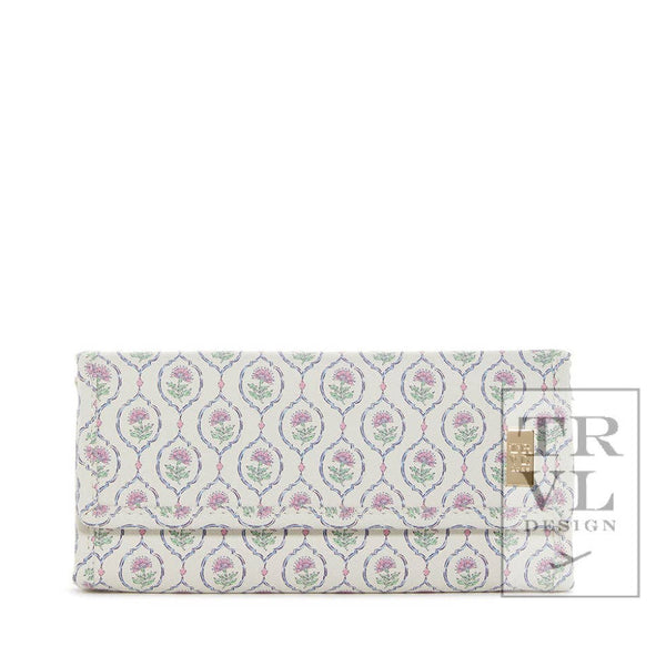 Luxe Jewelry Wallet, Antibes / Navy Pinstripe