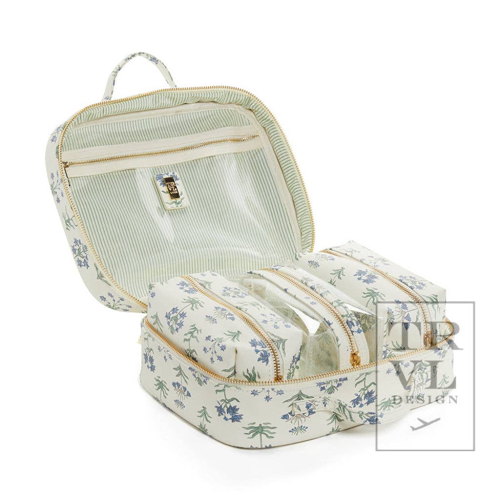 Luxe Cosmetic Toiletry Case, Provence w/ Green