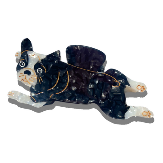 Hand-painted French Bulldog Claw Hair Clip