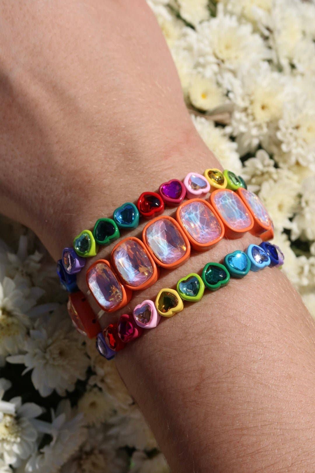 Candy Gem Bracelet, Coral