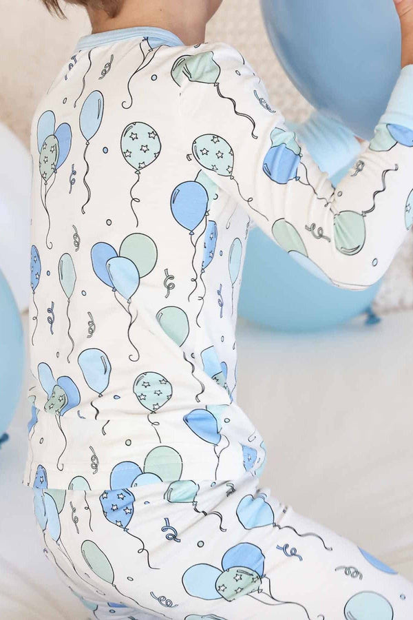Party Time Two Piece Pajama Set, Blue