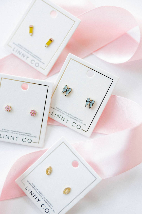 Screwback Stud Earrings - Finley Bow - Magpies Paducah