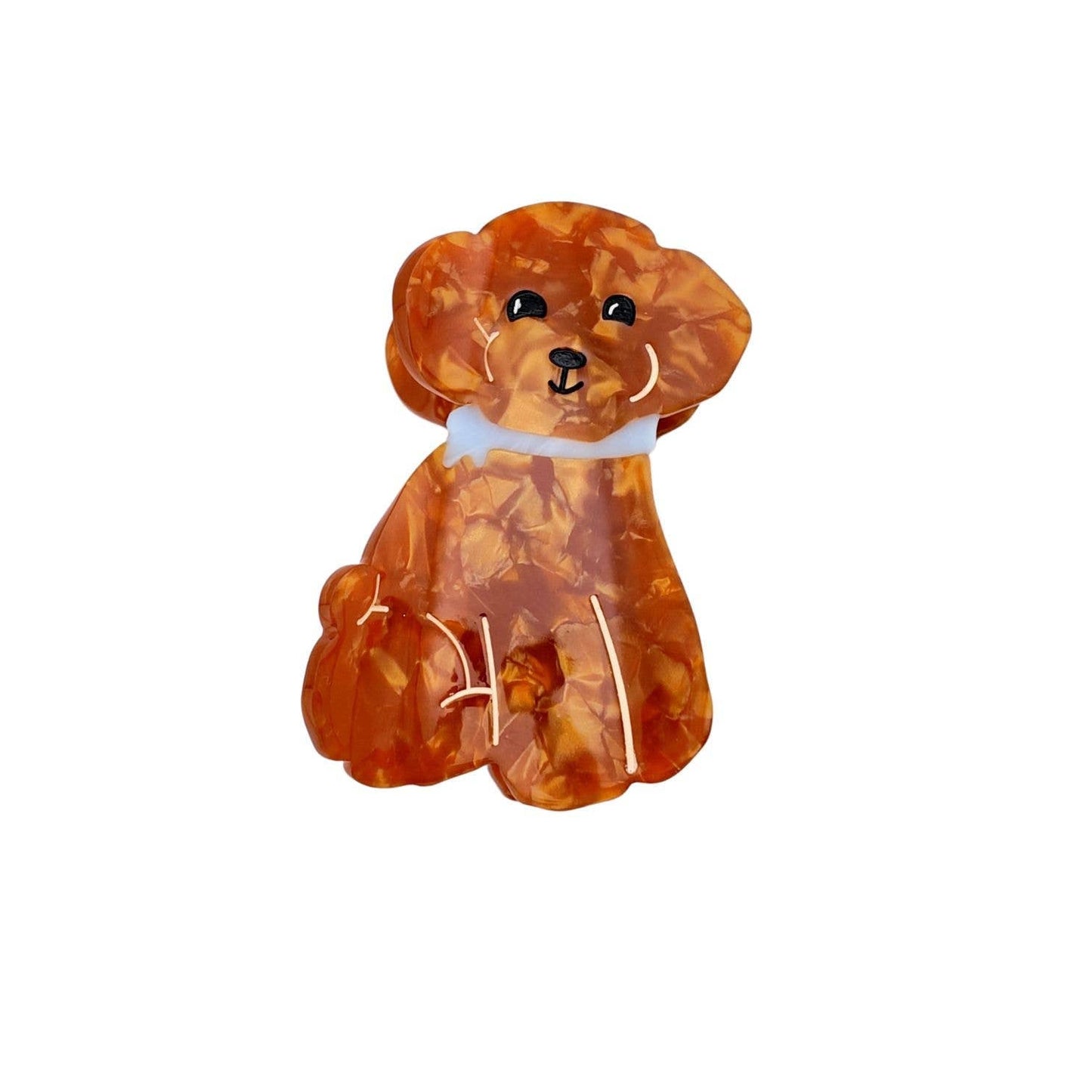 Hand-painted Doodle Puppy Claw Hair Clip