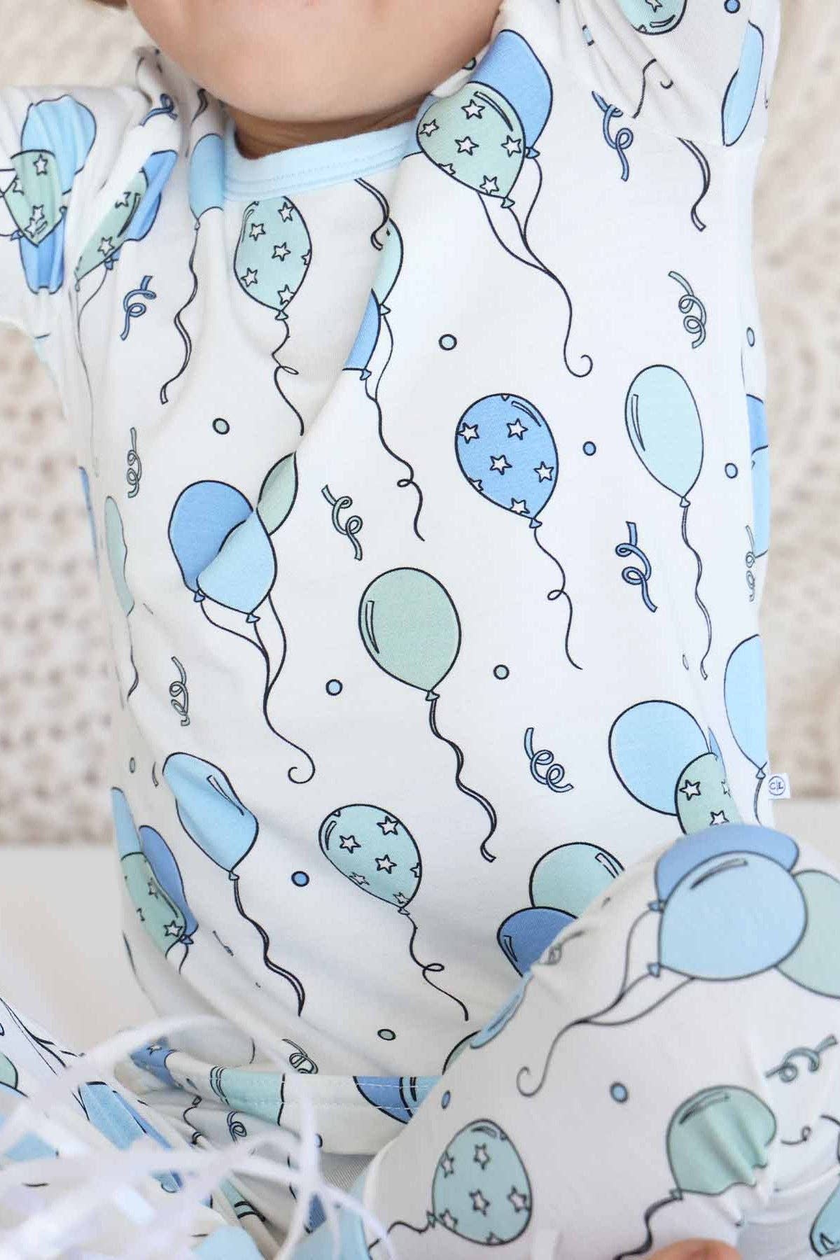 Party Time Two Piece Pajama Set, Blue