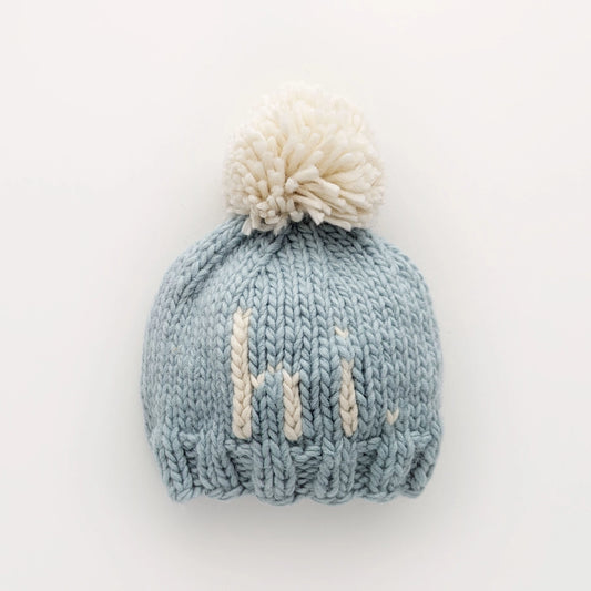 Hi Hand Knit Beanie, Surf Blue