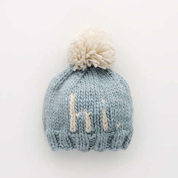 Hi Hand Knit Beanie, Surf Blue