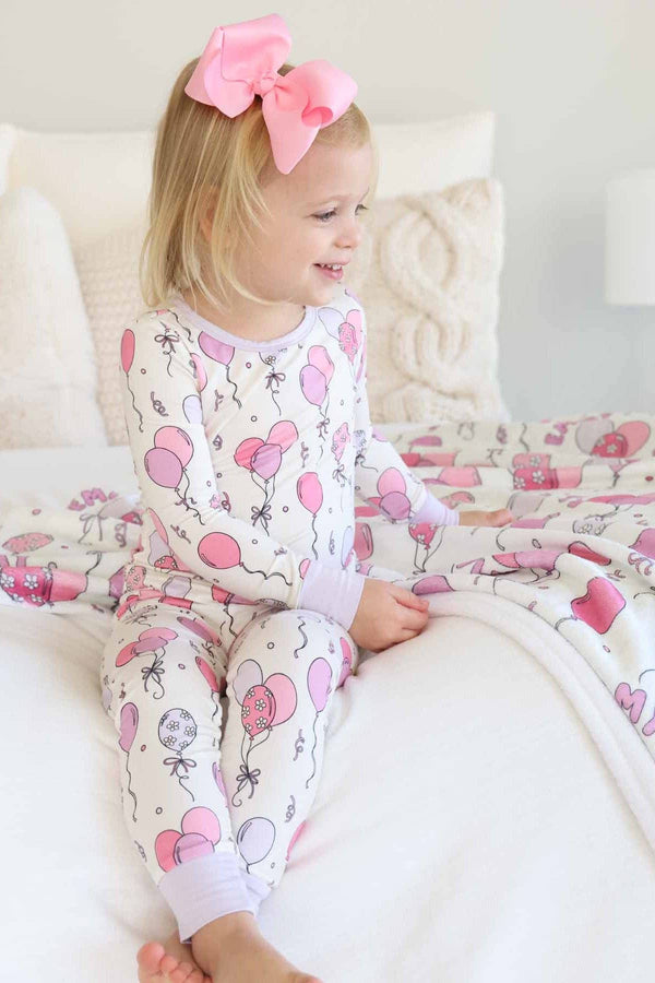 Party Time Two Piece Pajama Set, Pink
