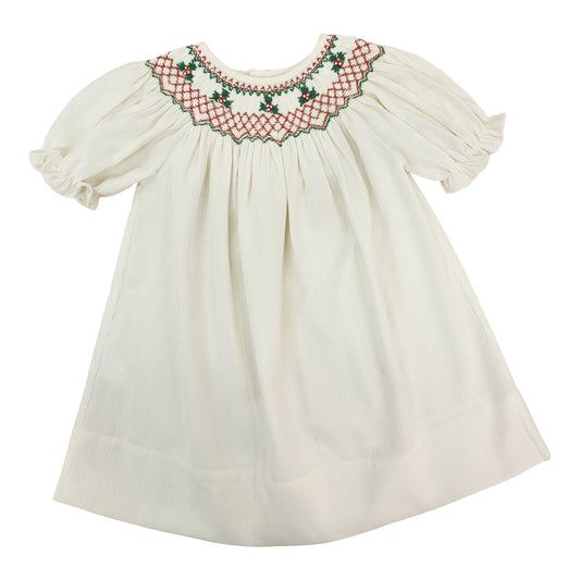 Ecru Cord Smocked Dress, Holly - Magpies Paducah