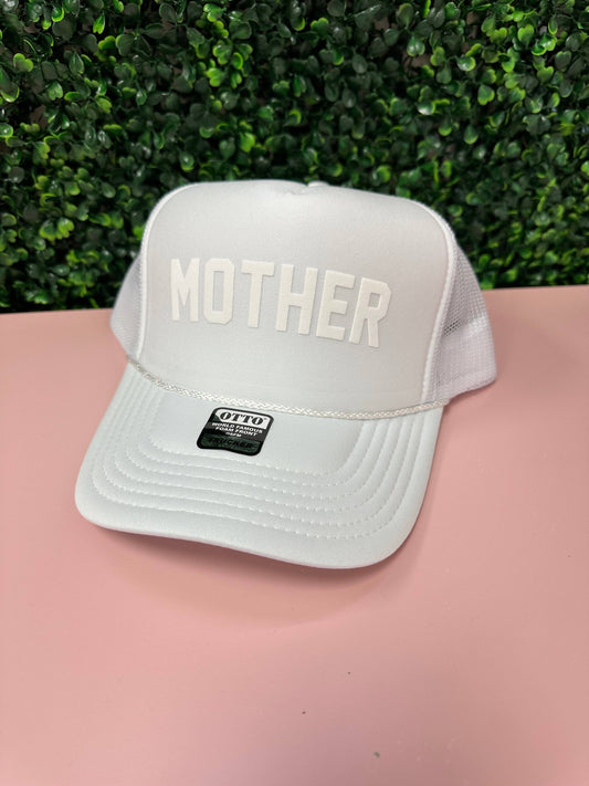 White Tonal 'MOTHER' Trucker Hat - Magpies Paducah