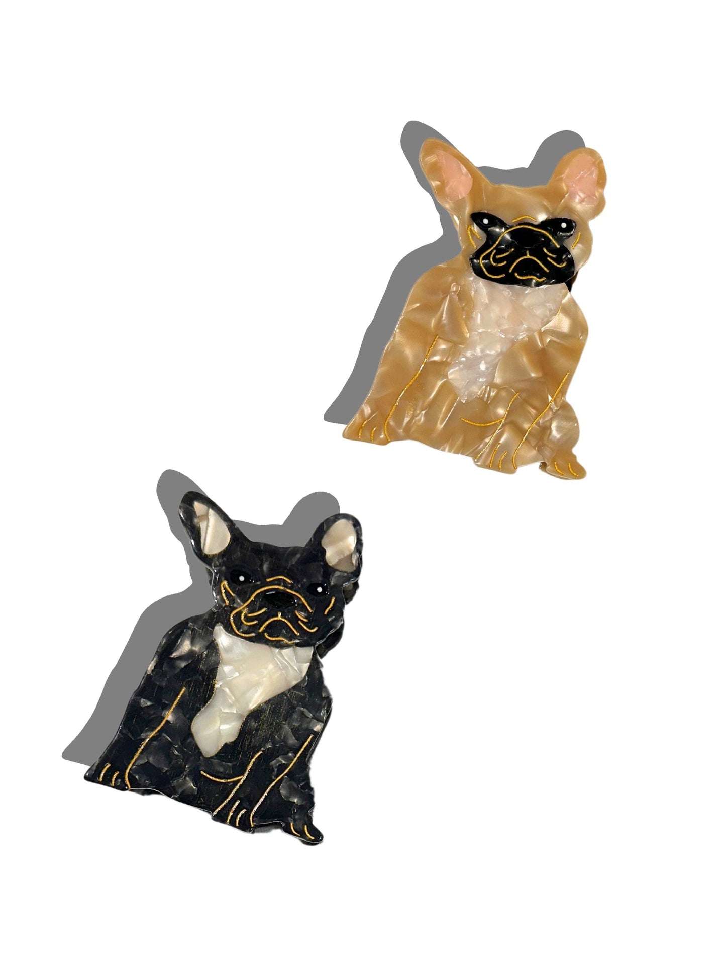 Hand-painted Frenchie Dog Breed Claw Hair Clip | Eco-Friendly