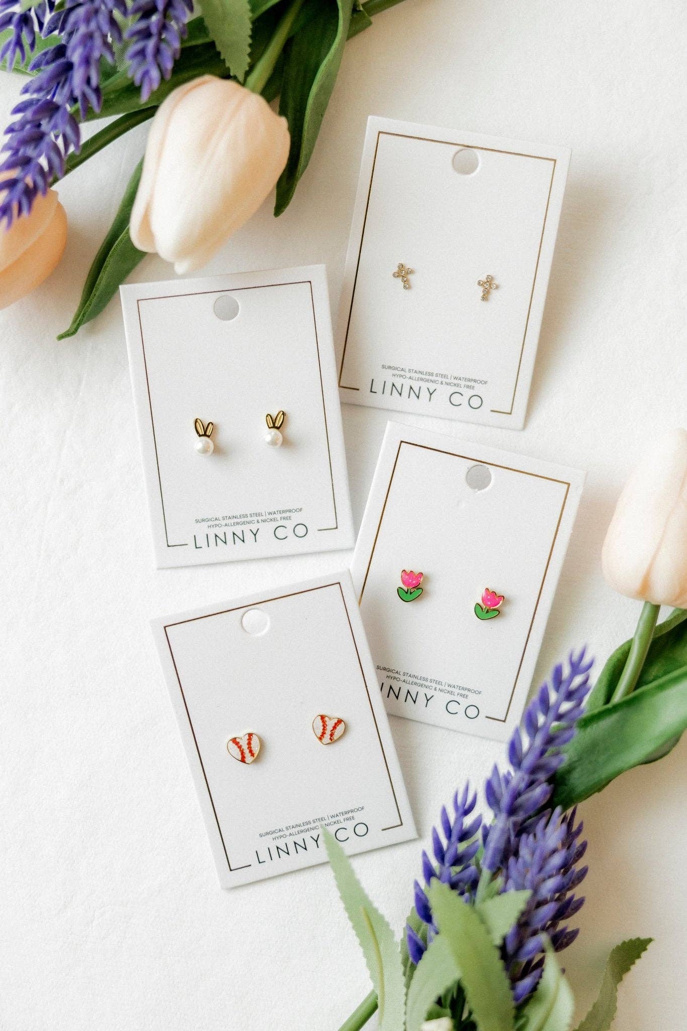 Screwback Stud Earrings - Heidi Pearl Bunny - Magpies Paducah